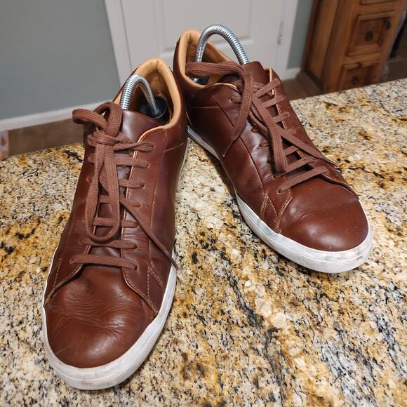 Lacoste Lerond 0320 1 CMA Leather Sneakers Lace Up Cma Brown/White Men's Sz 11.5 - Picture 3 of 12